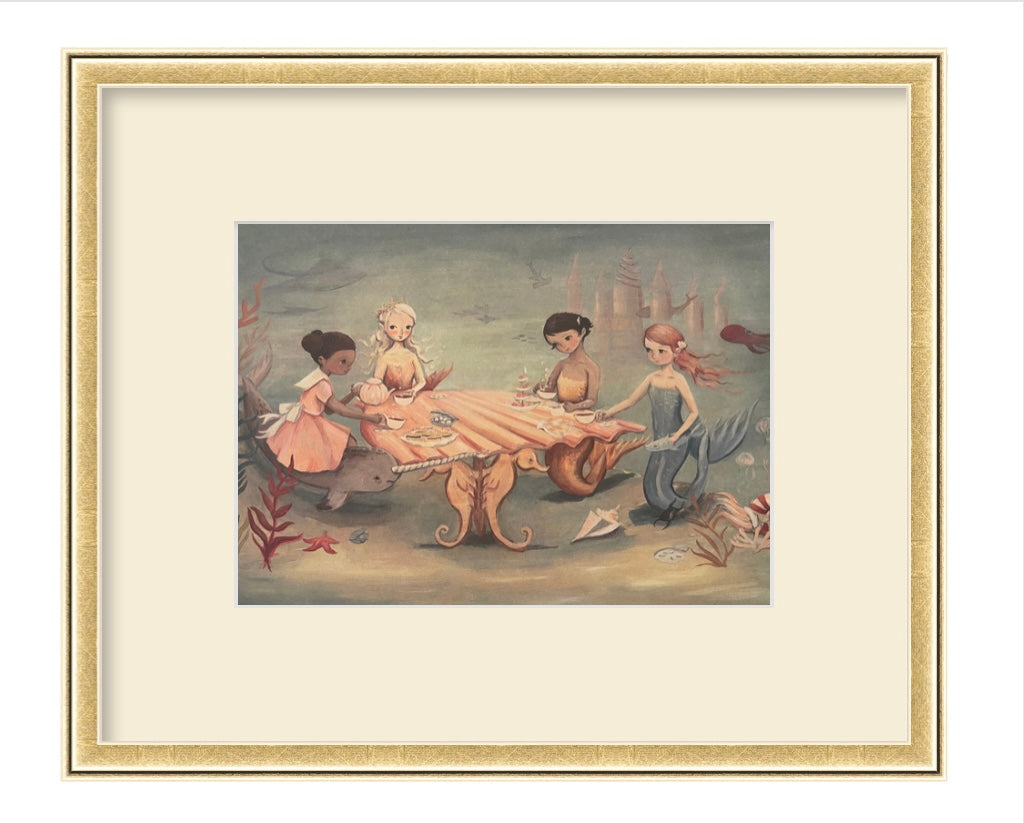 Tea Party with Mermaids Wall Art